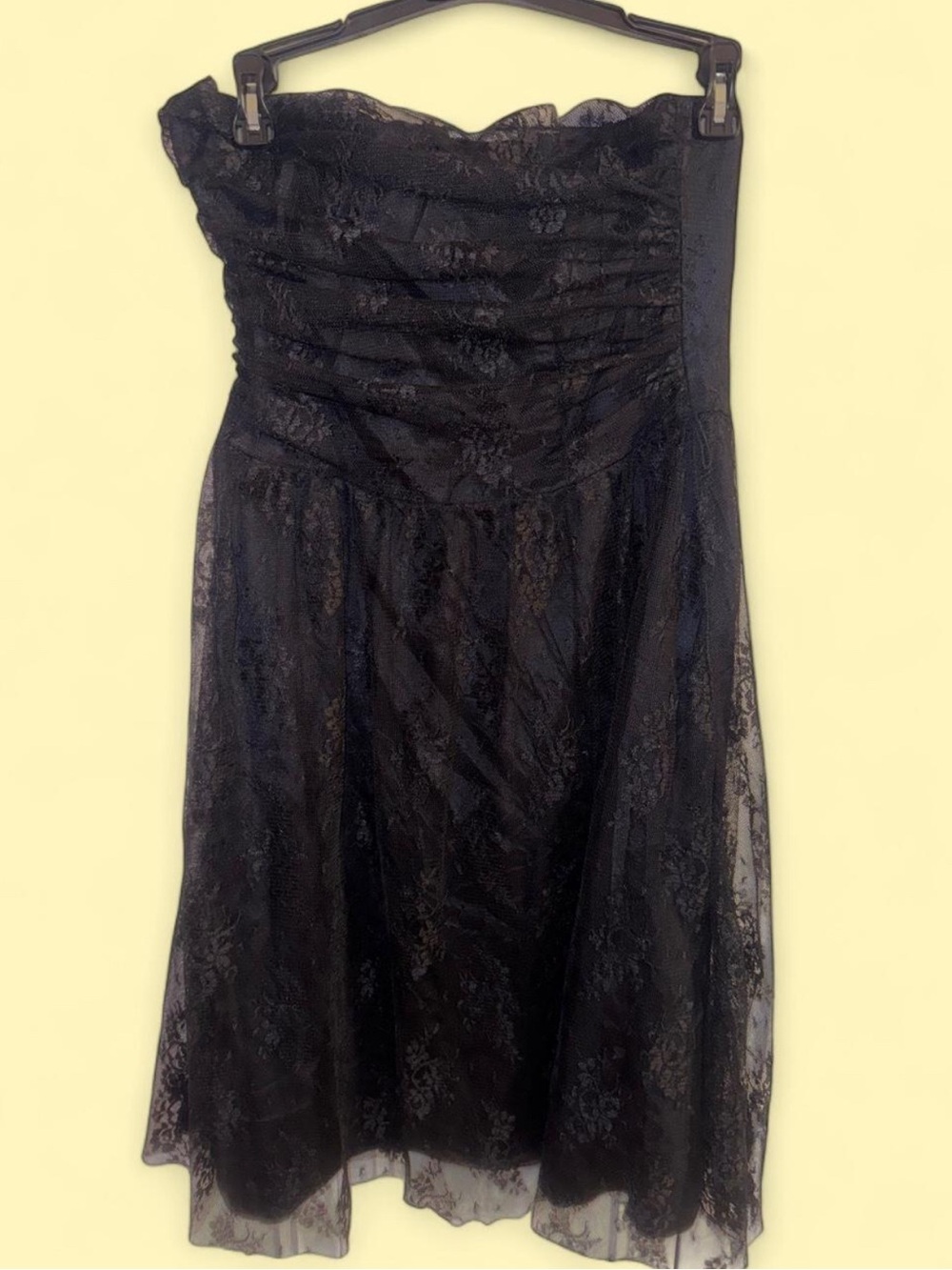 Forever 21 Black Strapless Lace Cocktail Dress